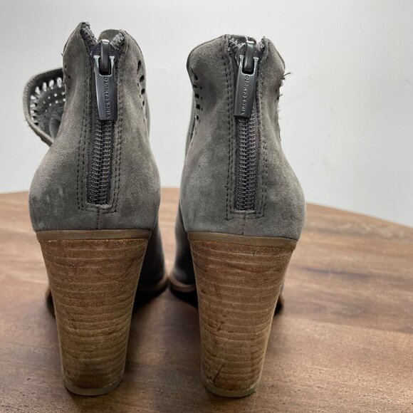Vince Camuto Ankle Boots Bootie Women's size 9 Gray Heel Leather - Picture 6 of 10